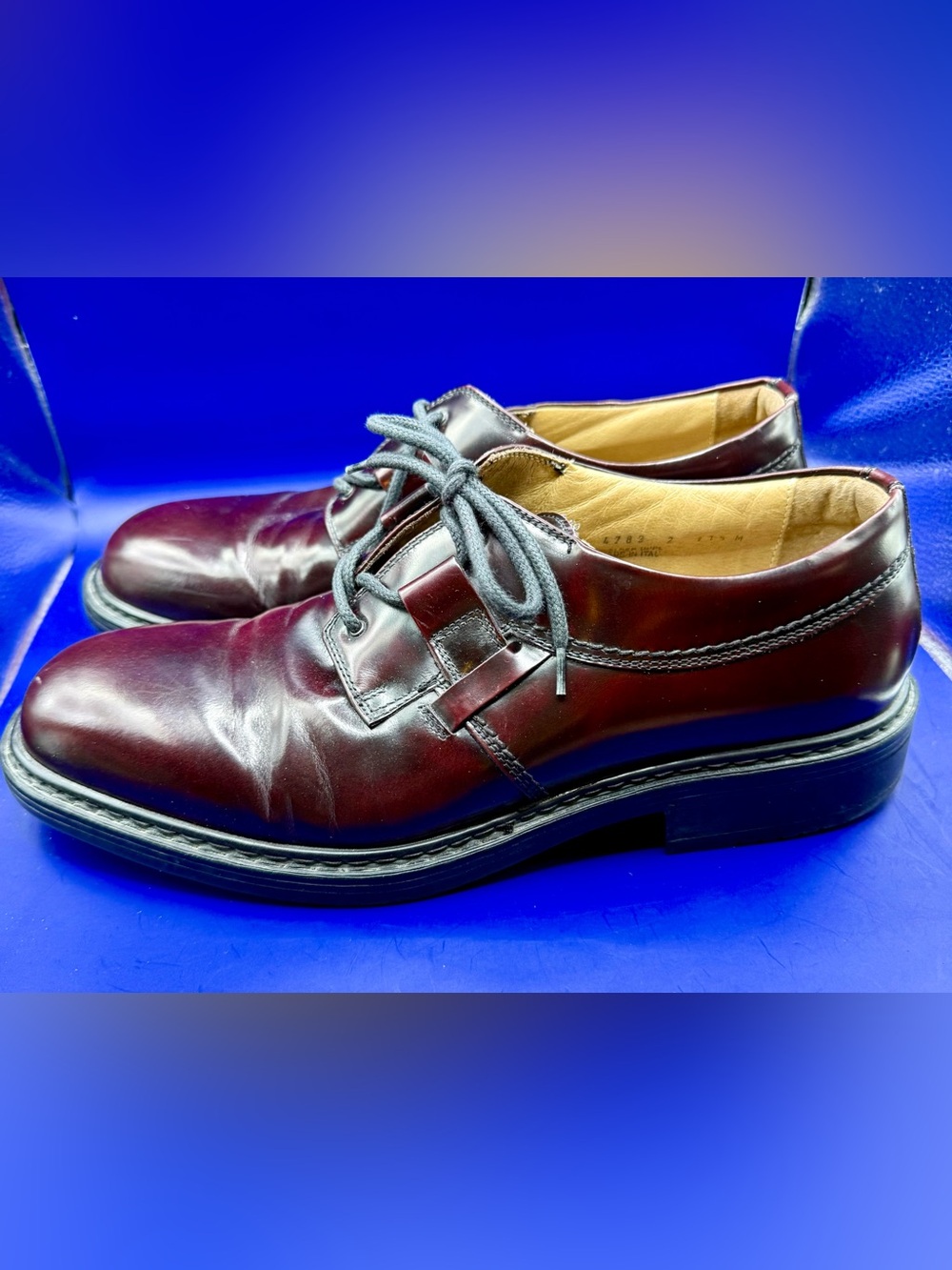 Johnston & Murphy Passport Burgundy Leather Ghillie Oxford Derby Made in Italy
